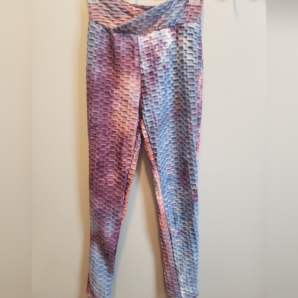 Eye Candy Tie Dye Design Textured Leggings 1X